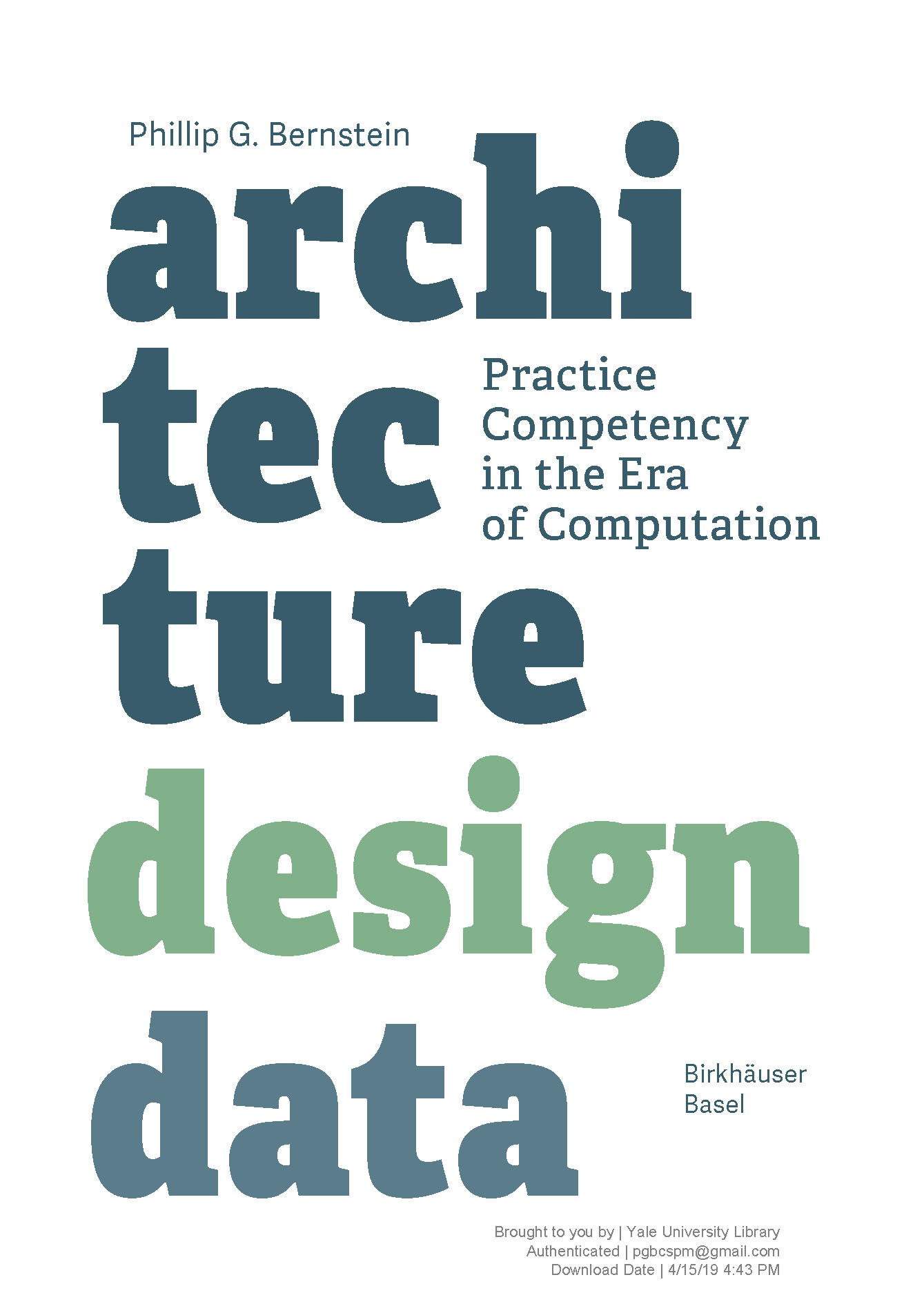 Architecture | Design | Data: Practice Competency in the Era of Computation image