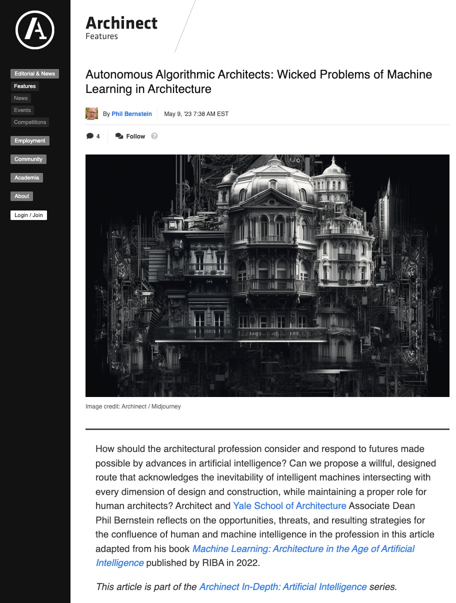 Autonomous Algorithmic Architects: Wicked Problems of Machine Learning in Architecture. image